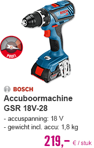 BOSCH Professional Accuschroefboormachine GSR 18V-28 (incl. 2 accu's (1x4 Ah, 1x2 Ah), lader en koffer) | HORNBACH