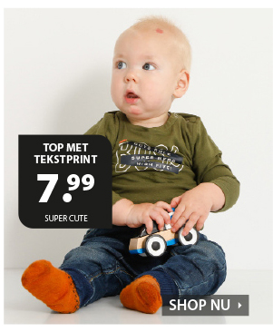 Stoere baby top met frontprint