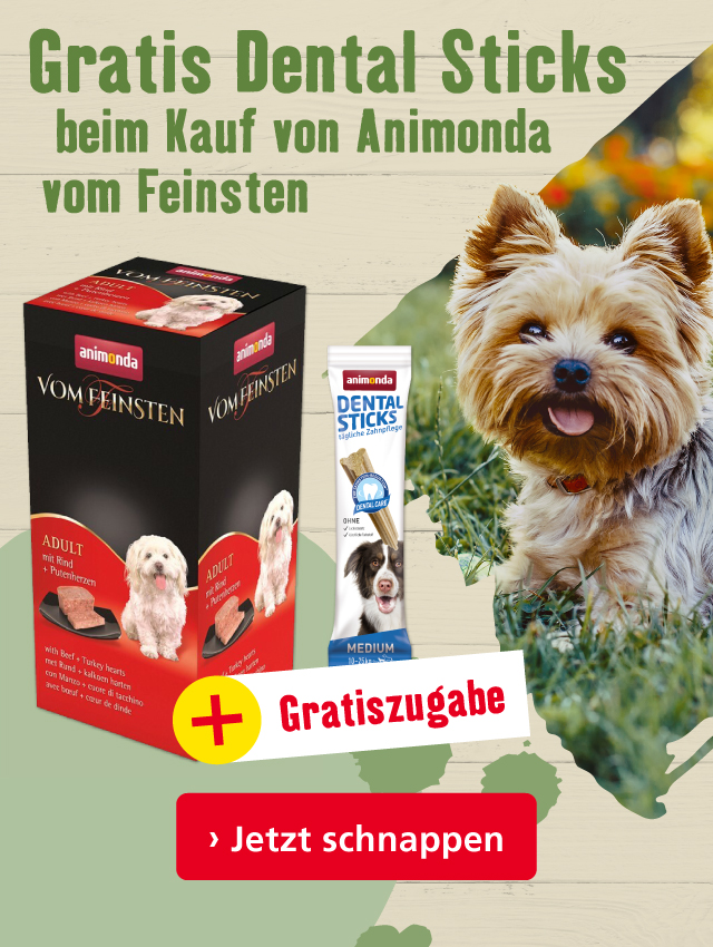 Gratis Dental Sticks beim Kauf von Animonda vom Feinsten