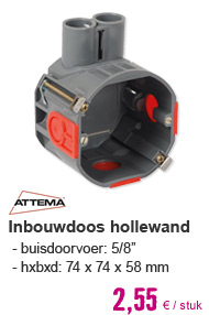 ATTEMA Inbouwdoos hollewand UHW50 5/8"