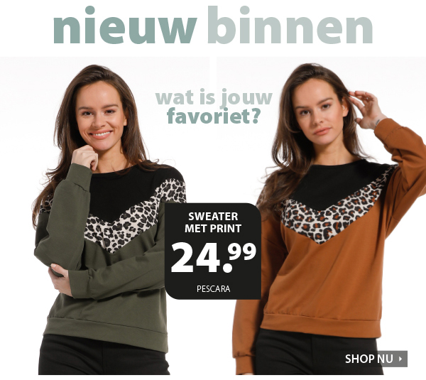 Nieuw binnen, sweater met print!