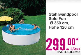 Stahlwandpool Solo Fun Ø 350 cm, Höhe 120 cm