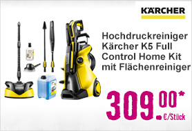 Hochdruckreiniger Kärcher K5 Full Control Home Kit mit Flächenreiniger T350