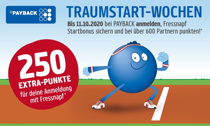 Bis 11.10.2020 bei PAYBACK anmelden, Fressnapf Startbonus sichern und bei über 600 Partnern punkten!*
