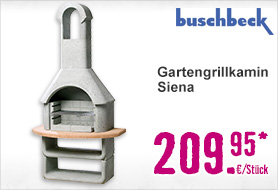 Grillkamin Buschbeck Siena Beton 65x110x206 cm grau