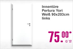 Innentüre Pertura Yori Weiß 90x203 cm links