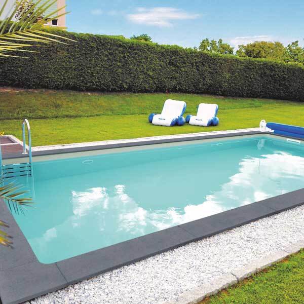 Einbaupool Styropor-Pool-Set Hornbach Gran Canaria rechteckig 600x300x150 cm inkl. Sandfilteranlage, Skimmer, Leiter, Filtersand, Schutzvlies für Boden/Wand & Verrohrungsset sand