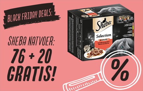 Sheba natvoer: 76+20 gratis!