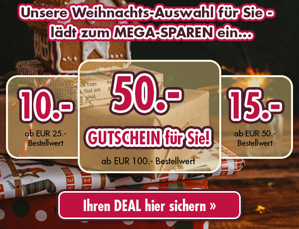 Unser Weihnachts-Auswahl für Sie - lädt zum MEGA-SPAREN ein... Ihren RABATT-DEAL hier sichern!