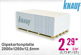 Gipskartonplatte Knauf 2000x1250x12,5 mm