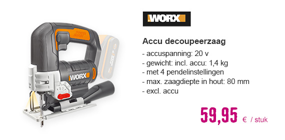  WORX Accu decoupeerzaag WX543.9 (zonder accu) | HORNBACH