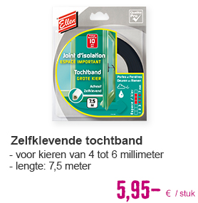 ELLEN Tochtband D (grote kier) zelfklevend 4 tot 6 mm 7,5 m | HORNBACH