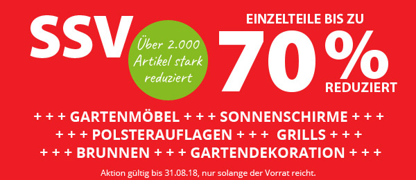 SSV Einzelteile bis zu 70% reduziert