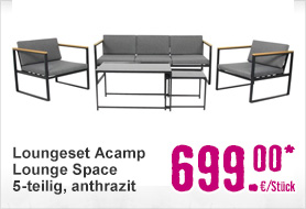 Loungeset Acamp Lounge Space 5-Sitzer 5-teilig anthrazit