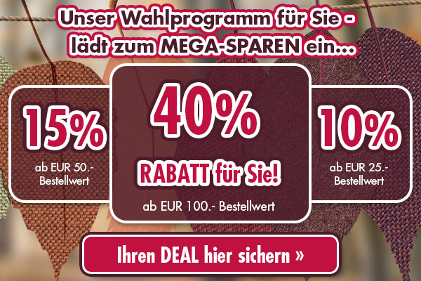 Unser Wahlprogramm für Sie - lädt zum MEGA-SPAREN ein... Ihren RABATT-DEAL hier sichern!