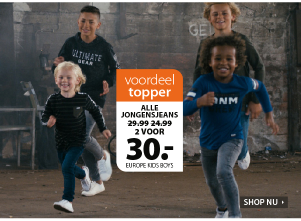 Voordeeltopper: Diverse jongensjeans 2 voor 30 euro