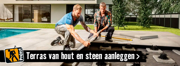 Terras van hout en steen aanleggen | HORNBACH