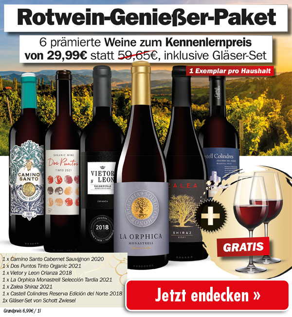 Holen Sie sich Ihr Rotwein-Genießer-Paket »