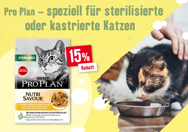 Pro Plan 15% - speziell für sterilisierte oder kastrierte Katzen