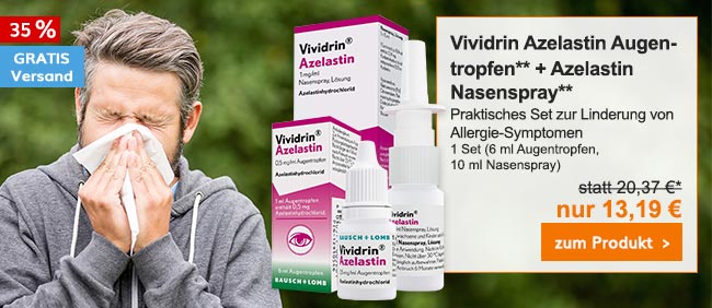 zu Vividrin Azelastin Augentropfen + Azelastin Nasenspray