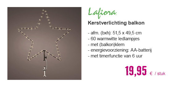  LAFIORA Kerstverlichting balkon LED ster warmwit 60 lampjes | HORNBACH