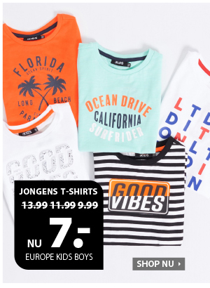 Jongens T-shirts van de SALE nu voor maar 7 euro