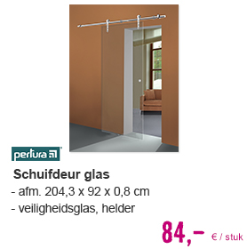 PERTURA Glasdeur helder 2043x920x8 mm voor schuifrail Tildra, Tinna en Lilja | HORNBACH