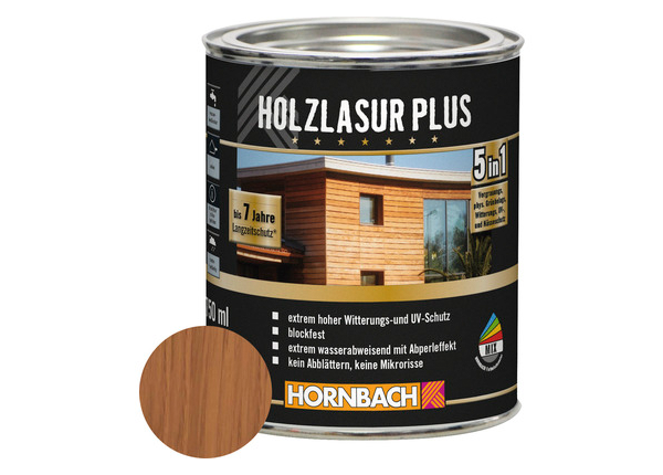 HORNBACH Holzlasur Plus teak 750 ml