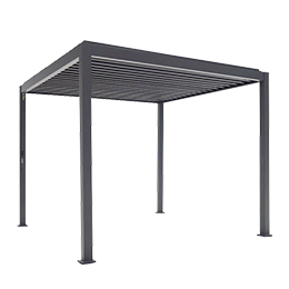 MIRADOR Paviljoen Basic aluminium-staal antraciet paaldikte 8,8x8,8 cm, 300x300x240 cm . HORNBACH