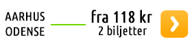 Aarhus - Odense fra 118 kr 2 billetter
