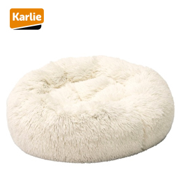 KARLIE Hondenkussen rond wit 76x76x17 cm