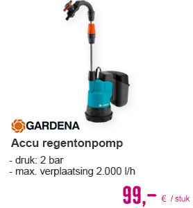 GARDENA Accu Regentonpomp 2000/2 18 V solo | HORNBACH