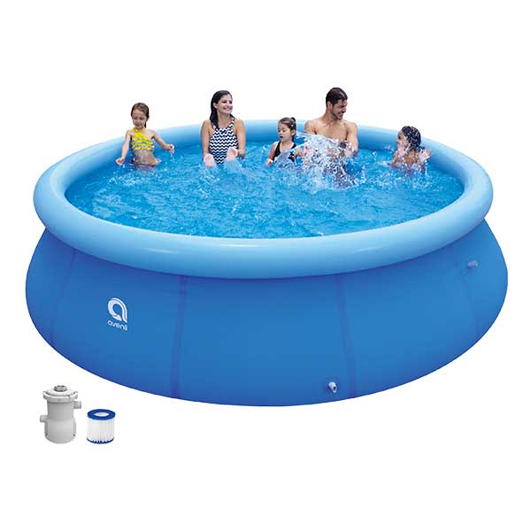 Aufstellpool Fast-Set-Pool PVC rund Ø 360x76 cm inkl. Filteranlage & Reperatursatz blau
