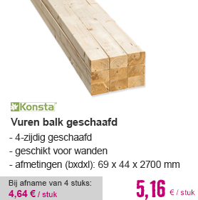 KONSTA Vuren balk geschaafd | HORNBACH