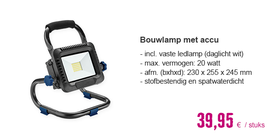 Accu LED bouwlamp met powerbank 20W IP54 | HORNBACH