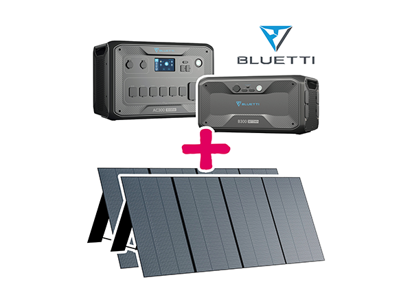 Power Station BLUETTI AC300 Basis-Modul + B300 Batterie Modul 3072 Wh + 2x 350W Paneel im Set