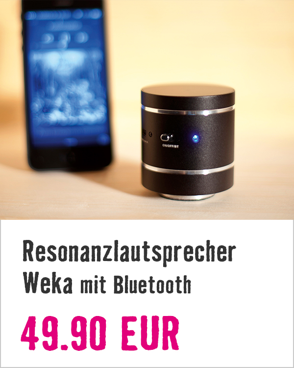 Resonanzlautsprecher Weka schwarz mit Bluetooth