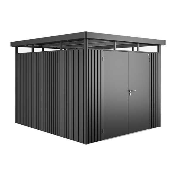 Gerätehaus biohort HighLine H5 Doppeltür 254 x 294 cm dunkelgrau-metallic