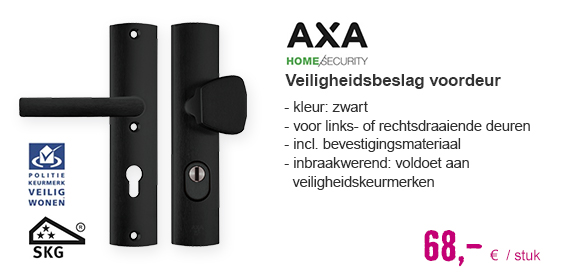 AXA Veiligheidsbeslag Curve Plus 6665-51-18/72K duw/kruk S-knop PC72 anti-kerntrek zwart | HORNBACH