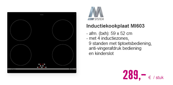 M-SYSTEM Inductiekookplaat 60 cm MI603