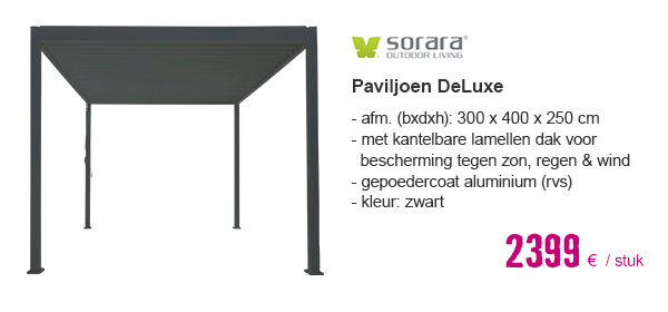 MIRADOR Paviljoen DeLuxe aluminium zwart 300x400 cm, hoogte 250 cm | HORNBACH