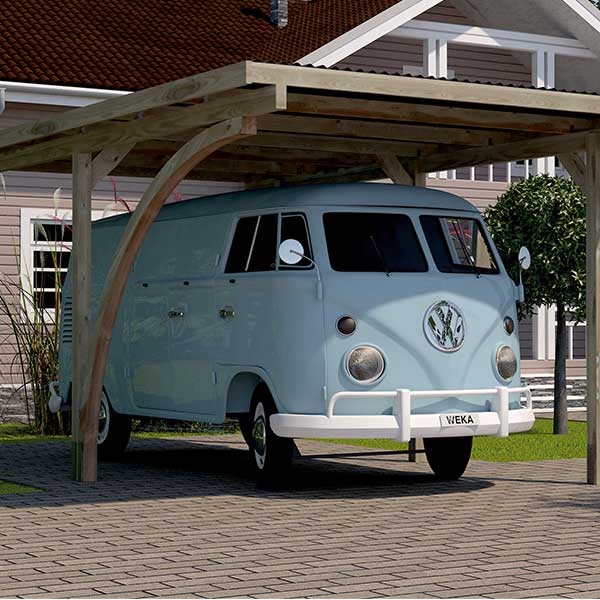 Einzelcarport weka 606 A Gr 1 inkl. Einfahrtsbogen 300 x 500 cm kesseldruckimprägniert