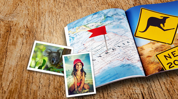 Buch über Australien und Fotos