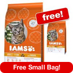  Large Bags Iams Dry Cat Food + 2.55/3kg Free!* >>