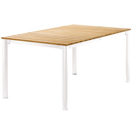 Sieger Exclusiv-Tisch mit FSC-Teakholz-Tischplatte, 165 x 95 cm