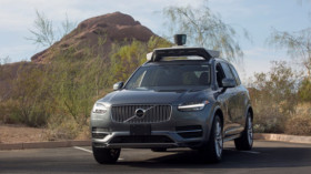  Dieses Modell – ein umgebauter Volvo XC90 von Uber – war in den tödlichen Unfall in Arizona verwickelt. © Natalie Behring/Reuters 