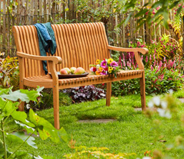 Dehner Markenqualität Teakbank Dakota, 2-Sitzer, 127 x 68 x 90 cm
