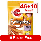 56 x Pedigree Schmackos Dog Treats - 46 + 10 Free!*