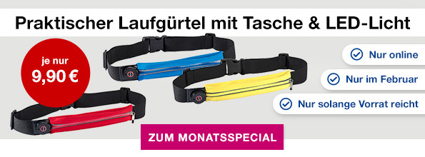 Praktischer Laufgürtel mit Tasche & LED-Licht