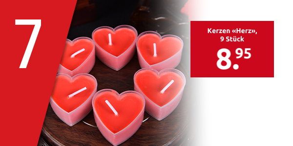 Kerzen «Herz», 9 Stück